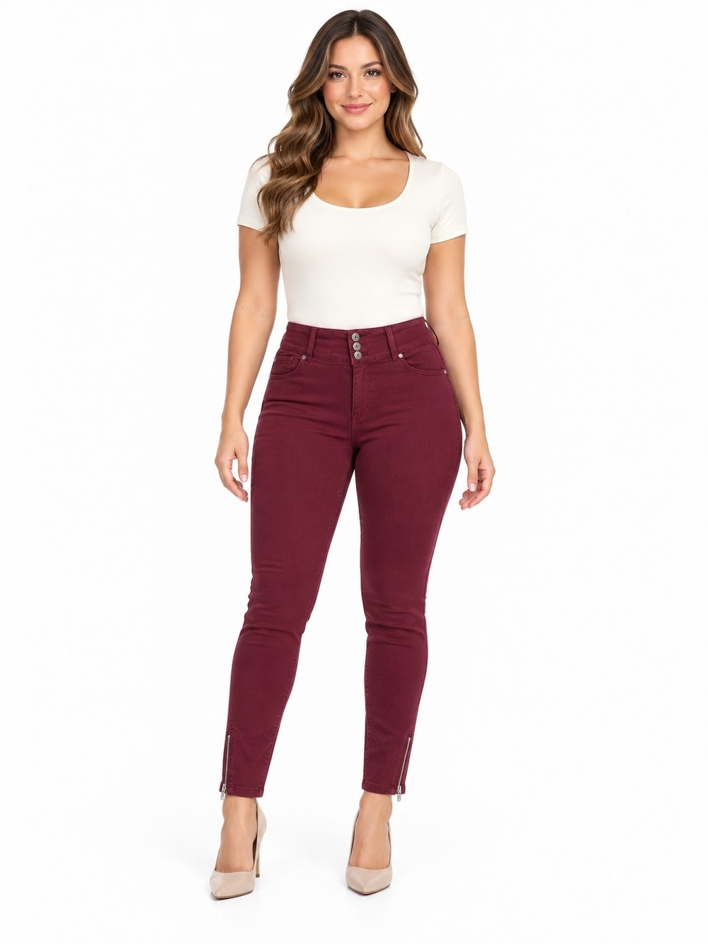 torrid 18T Burgundy High-Rise Jegging with Ankle Zippers